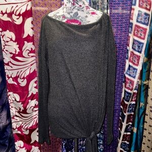 Harlowe & Graham Charcoal Off-the-Shoulder Long Sleeve